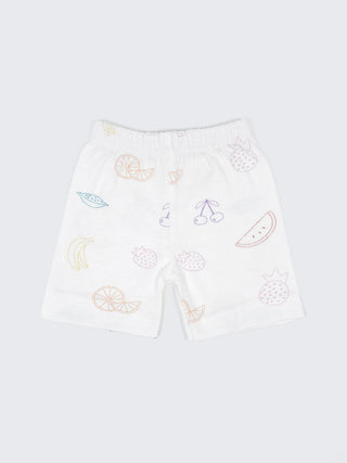 Baby Cotton Jabla & Shorts Set – Printed Sleeveless Newborn Baby Set - Kidulan