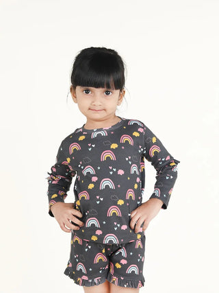 Full sleeve black frill set for baby girl - Kidulan