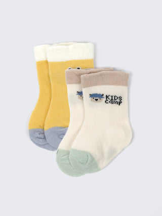Cute Character Baby Socks – 2 Pair Cotton Comfort Pack - Kidulan