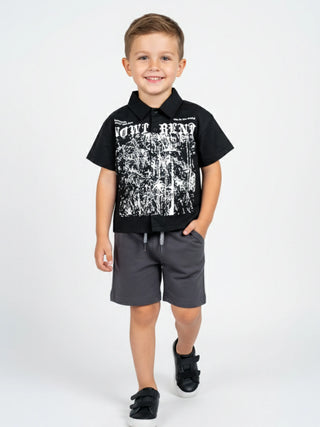 Boys Graphic Collared Shirt – NOW TREND Print - Kidulan