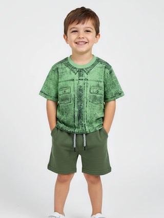 All - Over Denim Print T-Shirt - Kidulan