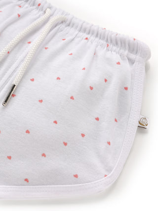 Sleeveless pure white & pink heart pattern jabla set for baby - Kidulan