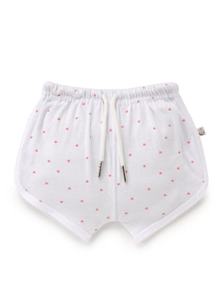 Sleeveless pure white & pink heart pattern jabla set for baby - Kidulan